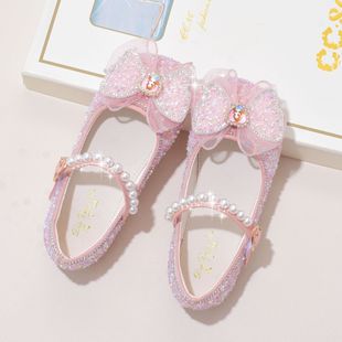 Girls Princess Shoes 2022 New Children's Shoes Little Girl's Shoes Children's Baby Leather Shoes Spring and Autumn Soft-soled Crystal Shoes