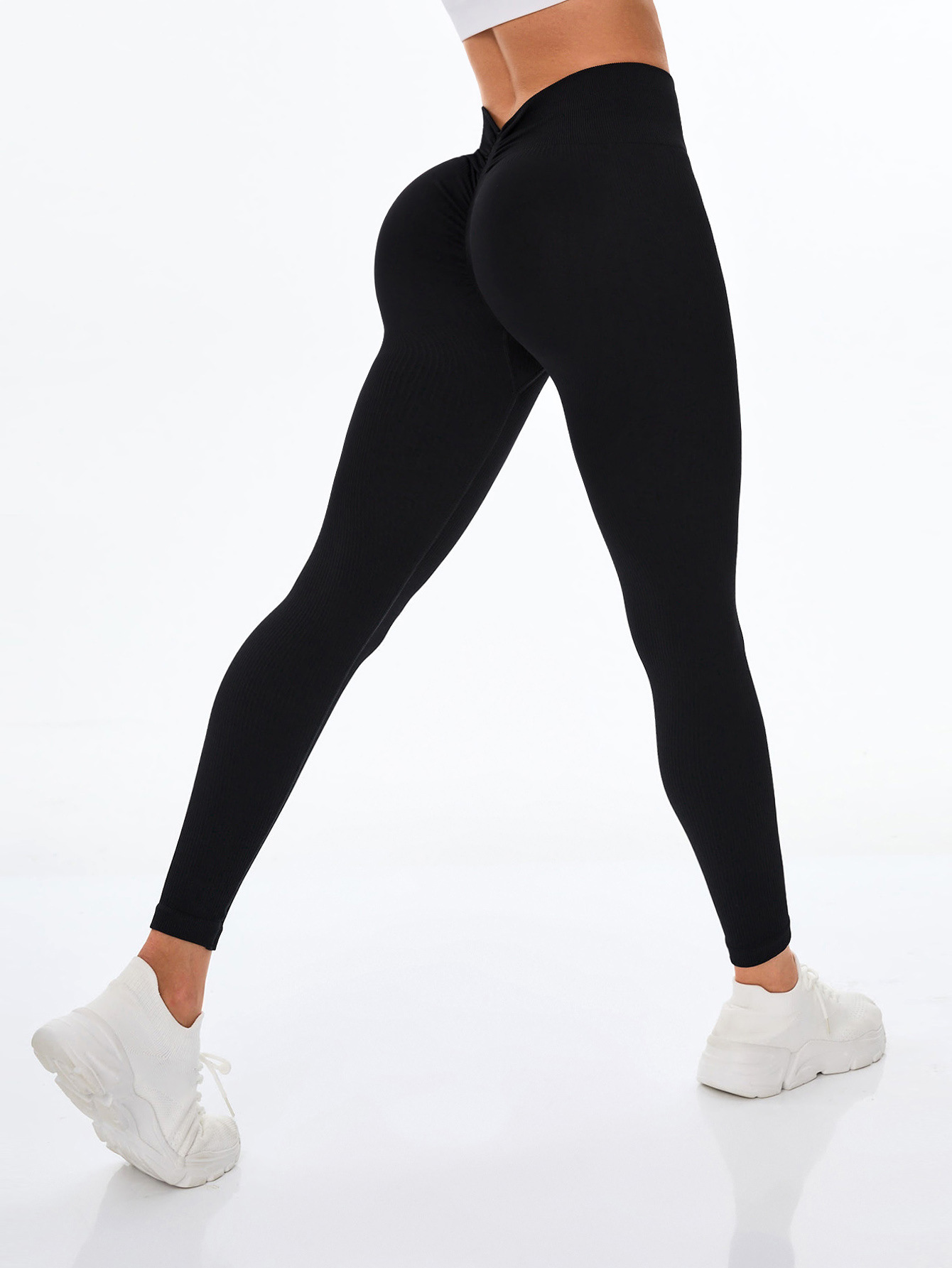 Pantalones de yoga sin costuras de cintura alta de Europa y América, leggings deportivos delgados de secado rápido para mujer