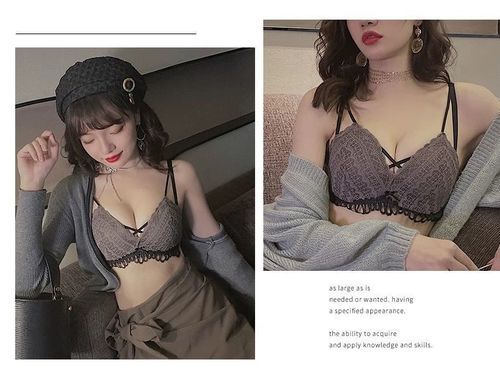 Lace underwear for women without wires, traceless, sexy push-up, small breasts, thickened bra, anti-exposure bra set