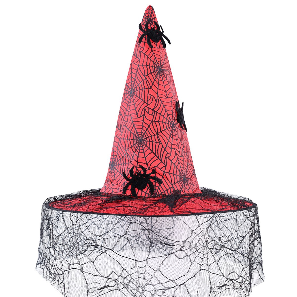 Sombreros de Halloween transfronterizos brujas accesorios de decoración para adultos niños cosplay brujas tocado de malla poliéster