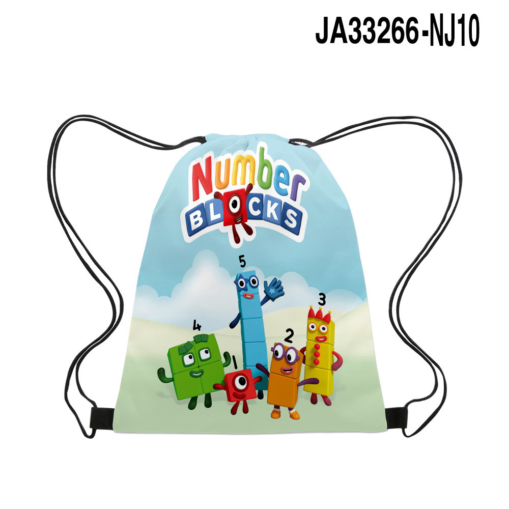 数字积木 Numberblocks 束口袋学生书包抽绳儿童双肩包篮球袋收纳