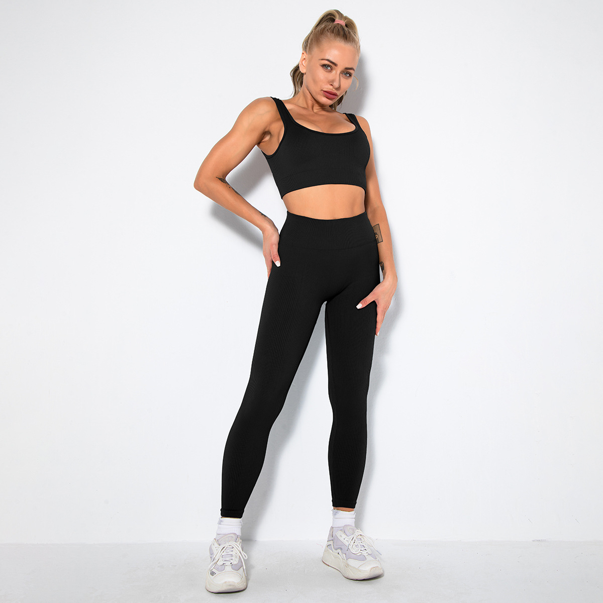 2/4/6PCS Seamless Women Yoga Set Workout Sportswear Fitness Bra Sport Pants Gym Clothing High Waist Leggings Shorts Sports Suits