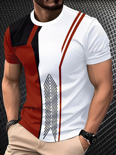 2025 Western and European Cross-Border Amazon Foreign Trade Hot Selling 3D Digital Printing Leisure Trend Series Men's T-Shirts