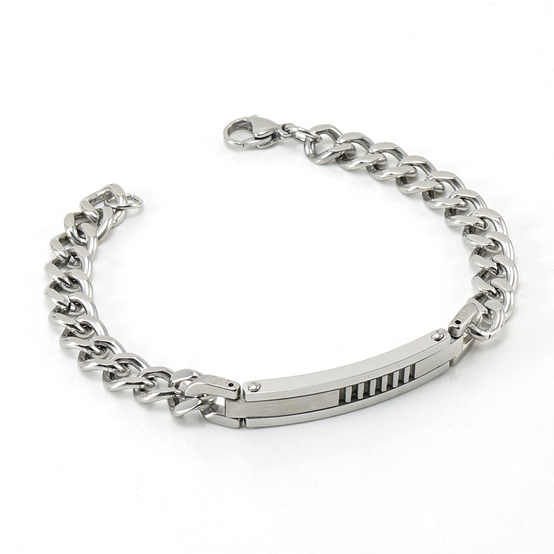 Fashion Geometric Titanium Steel Bracelets Plating Stainless Steel Id Bracelets display picture 3