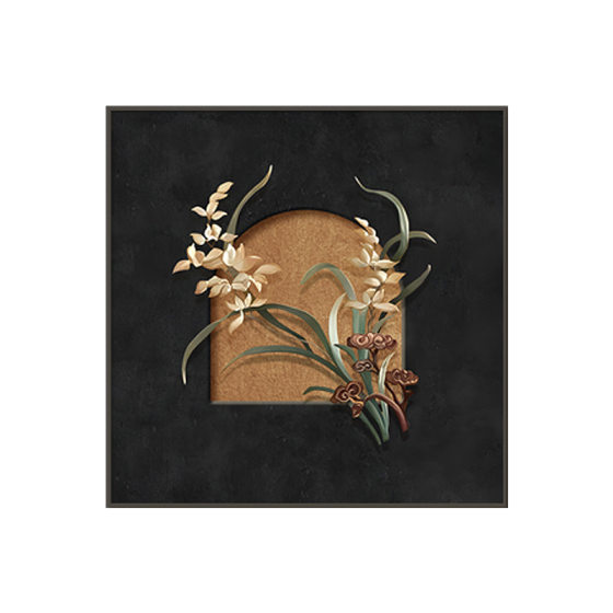 2024 new French retro living room decorative painting bedroom desktop painting antique dining room painting porch mural