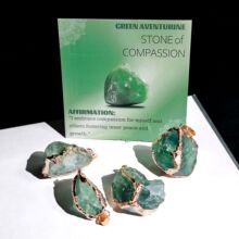 跨境天然水晶原石鎏金吊坠茶晶青金石不规则原石项链套装卡纸批发