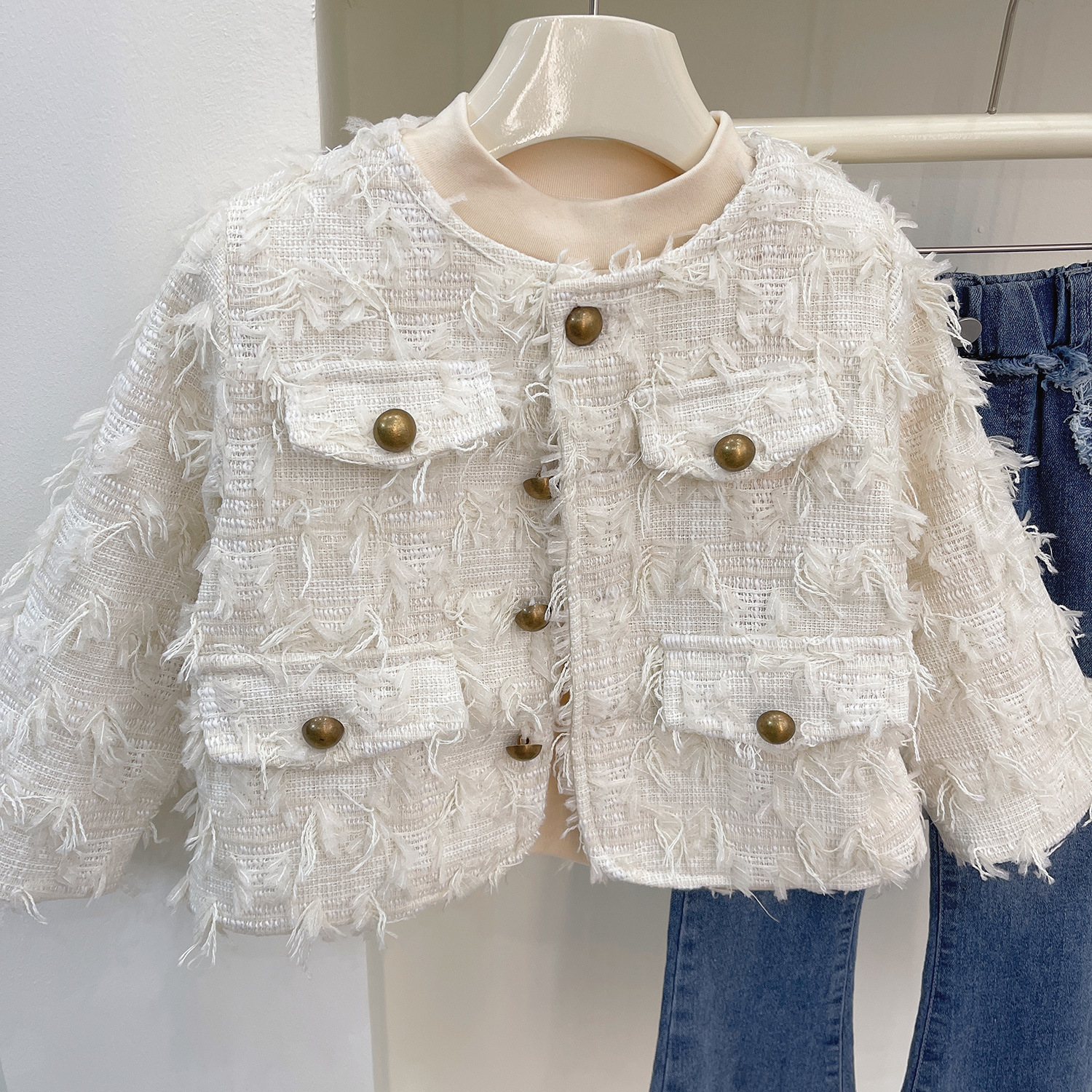 2023 autumn new Korean version fragrant style girls' fashionable versatile small coat, super trendy 23376_voghion.com