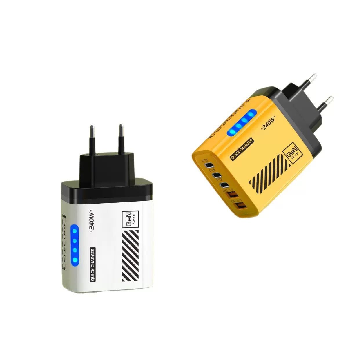 Transfronterizo 240W con lámpara 3PD + doble USB cargador multipuerto estándar de EE.UU. y Europa para cabeza de carga de Apple Huawei