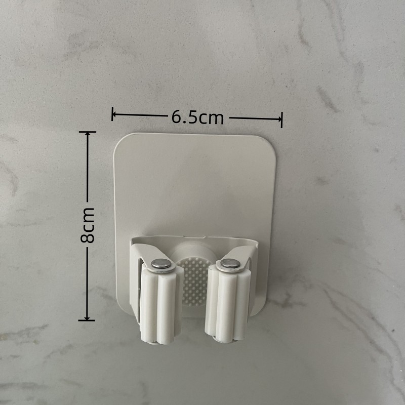 Suministro directo de fábrica 304 Acero inoxidable fregona clip Punch-libre MOP gancho baño colgante escoba fregona rack pistola gris