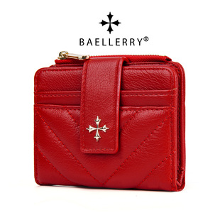 Women's Short Wallet Baellerry Cross Flower Women's Bag Cross-Border Simple Multi-Card Slot Buckle Zipper Coin Purse
