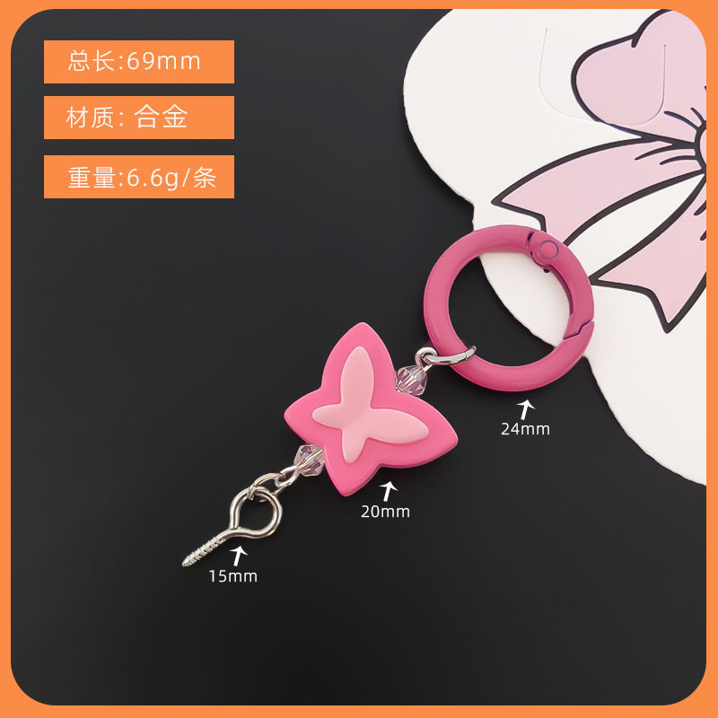 新しい蝶アクリルペンダントキャンディーカラーイヤホンバッグペンダントアクセサリーバッグペンダント小物アクセサリー|undefined