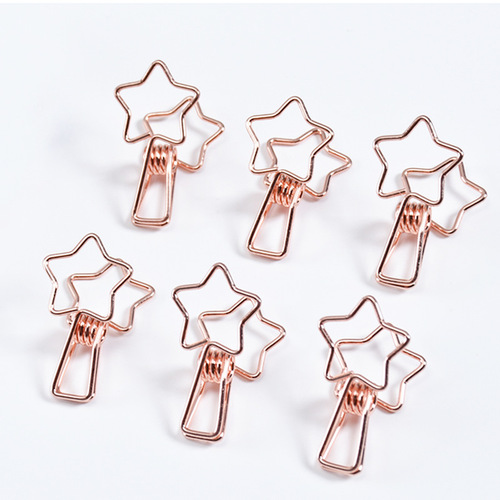 Long-tail clip metal creative fish tail clip five-pointed star electroplated document organizer photo clip swan tail clip invoice clip