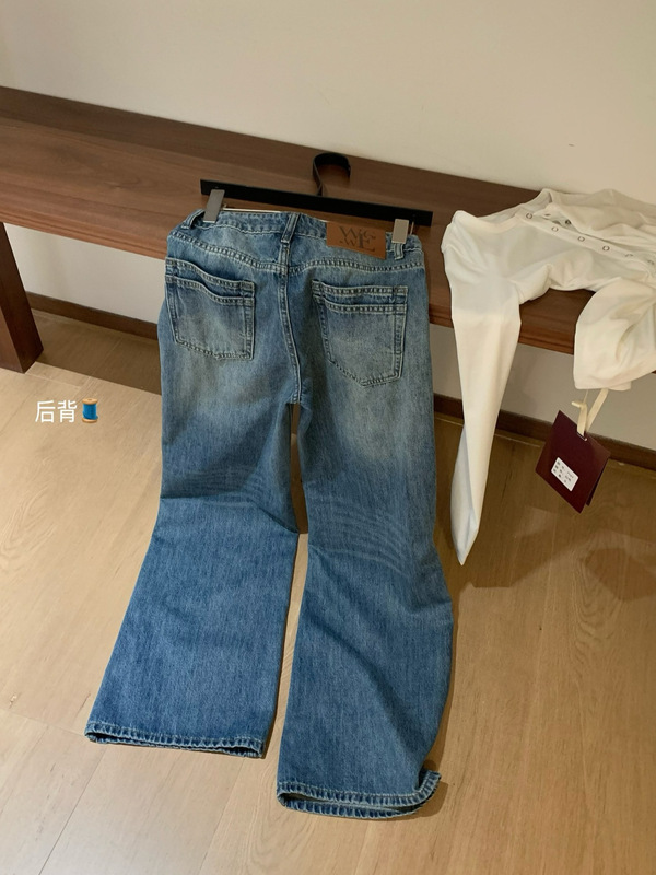 WGWE7254广州十三行女装2025秋装新款小个子直筒低腰阔腿牛仔长裤|undefined