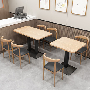 Table Catering Commercial Milk Tea Burger Shop Table and Chair Set Fast Food Restaurant Noodle Shop Rental House Home Small Apartment Competition