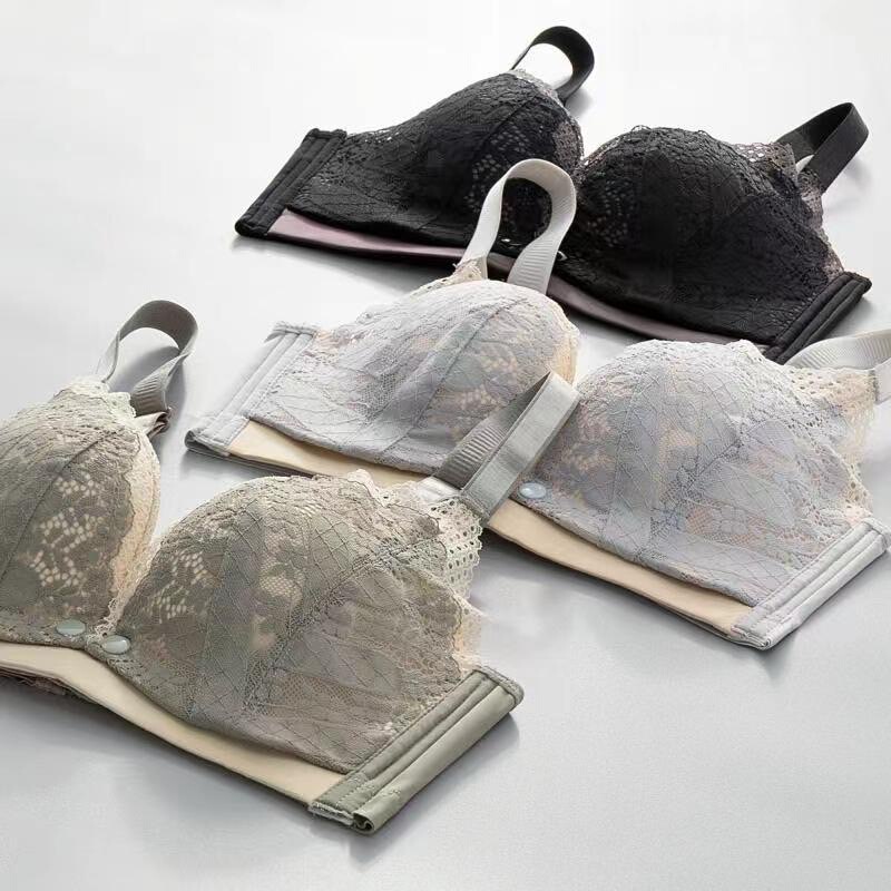 Pregnant Women's Front Opening Buckle Breast-feeding Underwear without Steel Rings Gather-up Breast-feeding Clothes Lace plus size Moon Breastfeeding Bra Pregnant Women's Front Opening Buckle Breast-feeding Underwear without Steel Rings Gather-up Breast-feeding Clothes Lace plus size Moon Breastfeeding Bra
