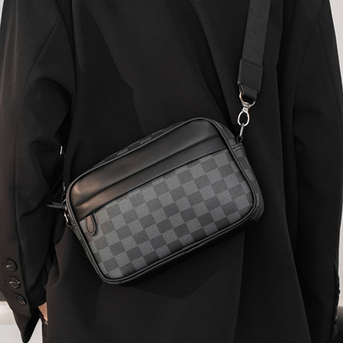 Upgraded version of casual plaid messenger bag, shoulder bag, crossbody bag, waist bag, backpack, men's bag, small square bag, camera bag