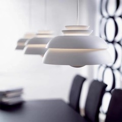 丹麥設計師風格極簡約藝術飛碟吊燈鋁材多層創意餐廳北歐吧檯燈具