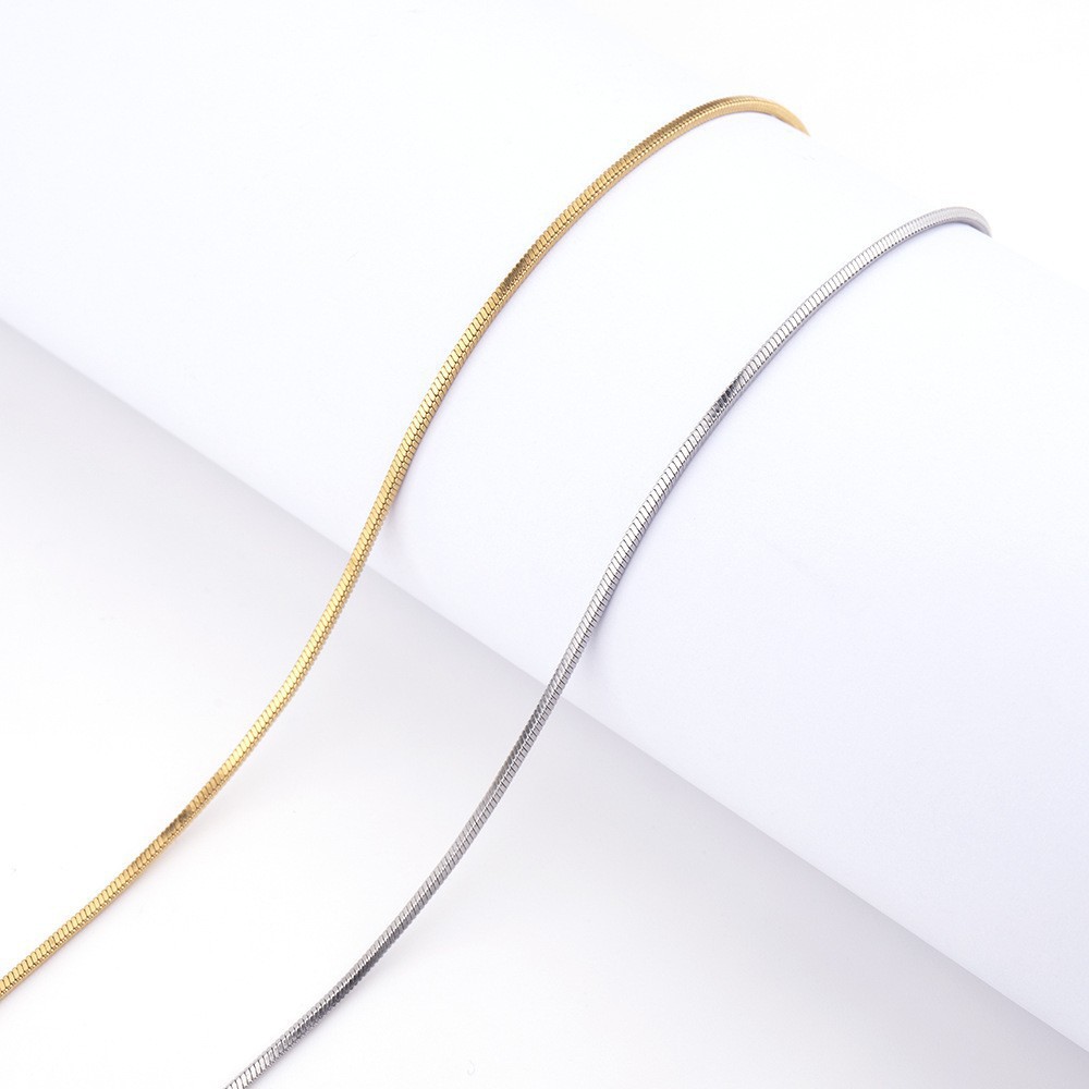 Minimalist Snake Necklace Stainless Steel Jewellery For Unisex_voghion.com