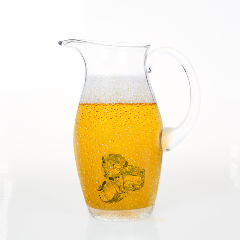 家用大容量透明个性玻璃大肚果汁杯子凉水杯冷水壶啤酒杯超大容量