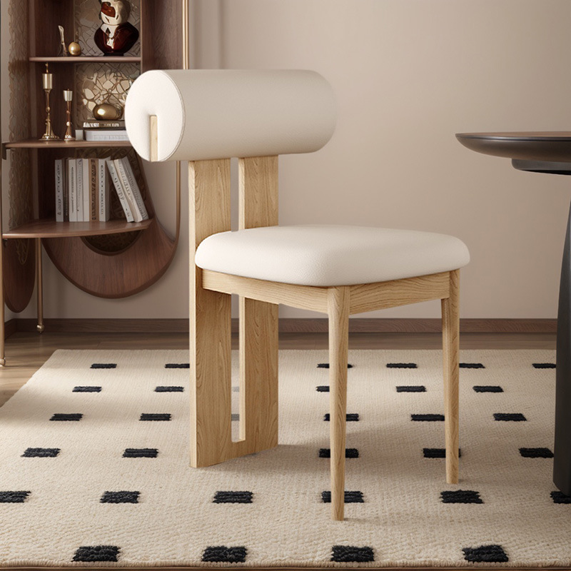 Silla de comedor de madera maciza nórdica para el hogar celebridad de Internet silla de respaldo simple y suave silla de diseño cafetería mesa de comedor comercial