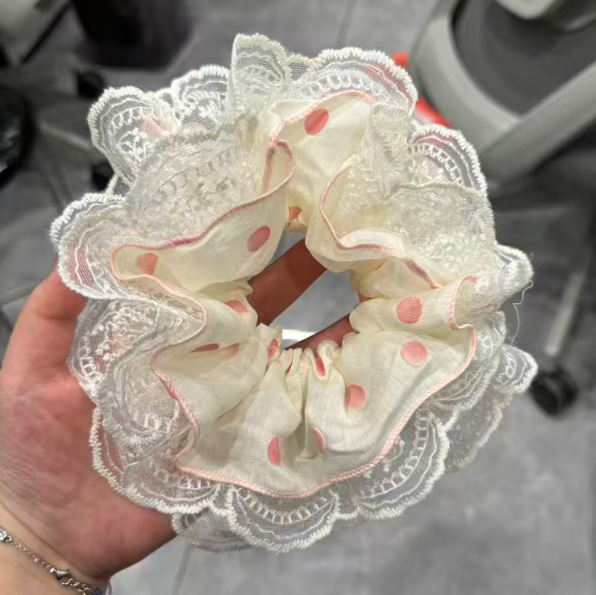 Cuerdas de cabello de viento pastoral pequeñas y altos valores faciales, anillo de cabello de intestino grande, sensación de una niña de banda de goma flácida, cuerdas de malla de banda de bola de cabeza