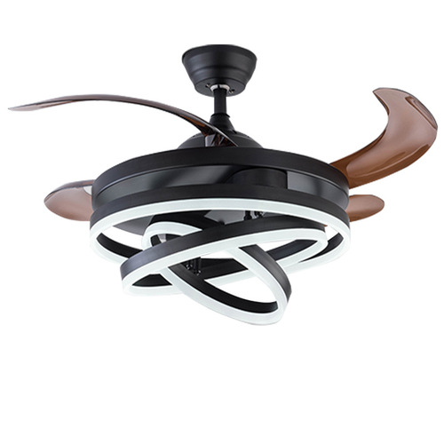 European simple invisible fan lamp light luxury Nordic led living room lamp bedroom restaurant ceiling fan ceiling lamp cross-border