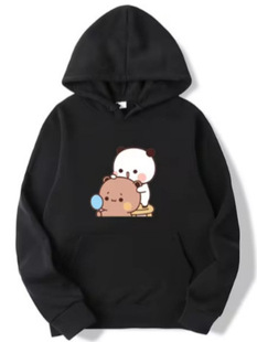 The cute bear print hat casual youth Kavaihdi sportswear in the same type of men and women is the winter and spring long sleeves