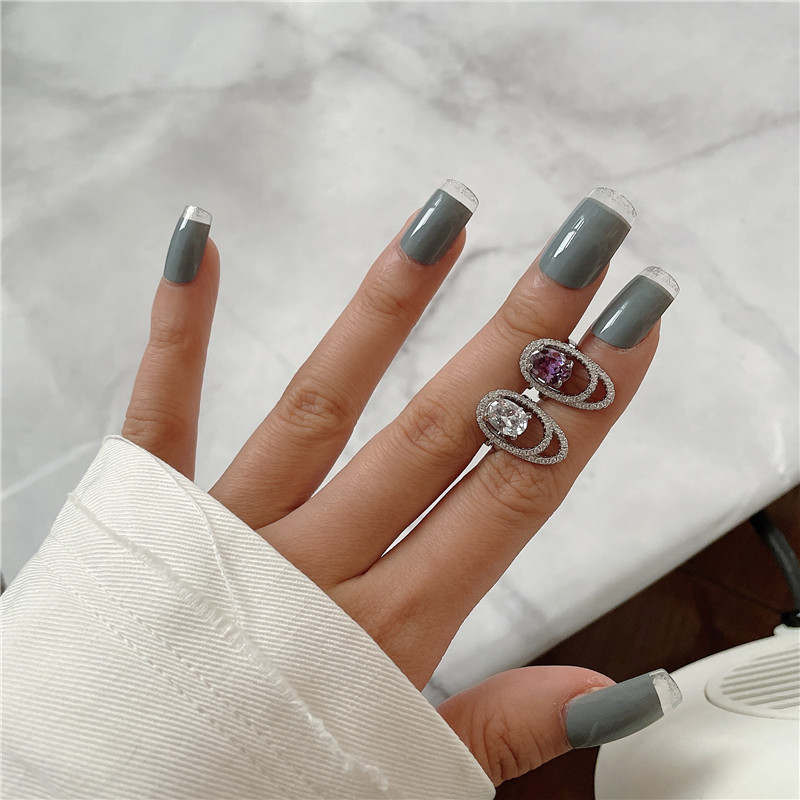 Korean Dimomd Nail Ring display picture 10