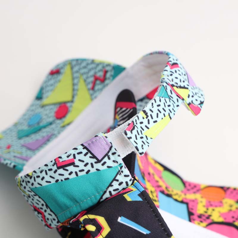Summer Geometric Print Hat Outdoor Sunshade Protection Baseball Style Unisex Sun Visor Cap_voghion.com