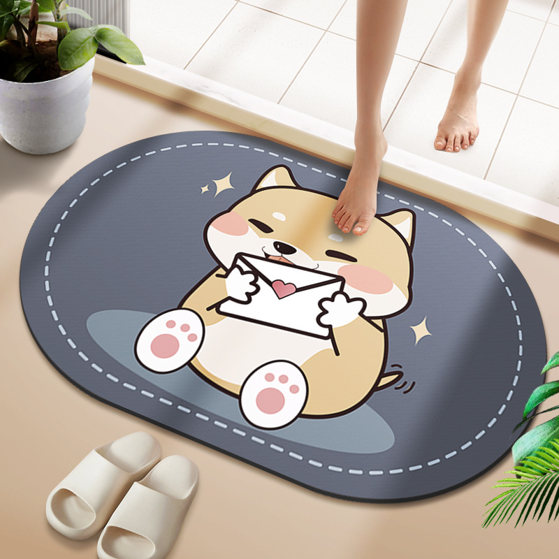 Alfombra de baño antideslizante alfombra de piso absorbente de secado rápido alfombra de piso de barro de diatomeas alfombra de piso de inodoro puerta de casa alfombra pequeña