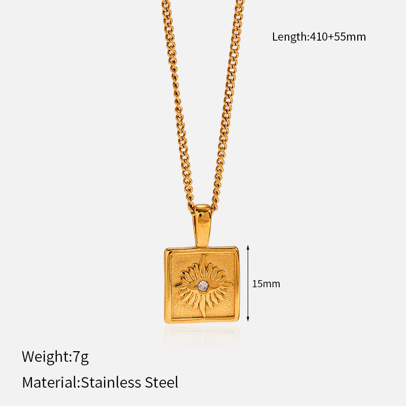 9g Weight Lobster Trigger Clasp Closure Clasp Closure Type 304 Stainless Steel Pendant Material Pendant Necklace Classification 304 Stainless Steel Chain Material Singapore chain, cable chain Chain Type 1 Piece Quantity Casual, Daily Occasion 304 Stainless Steel Material Star, Moon Pattern All Seasons Season Women's Gender Plating Design Elegant, Vintage Style Style Wholesale Jewelry Elegant Vintage Style Star Moon 304 Stainless Steel Plating Singapore Chain Cable Chain Pendant Necklace 7