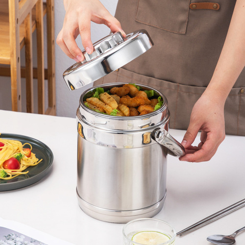 Thickened stainless steel 304 thermal insulation pot rice bucket large capacity lunch box multi-layer adult student lunch box meal delivery
