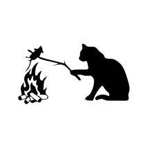 搞笑创意猫烤老鼠车贴 个性卡通趣味贴汽车后窗装饰车身 贴纸批发