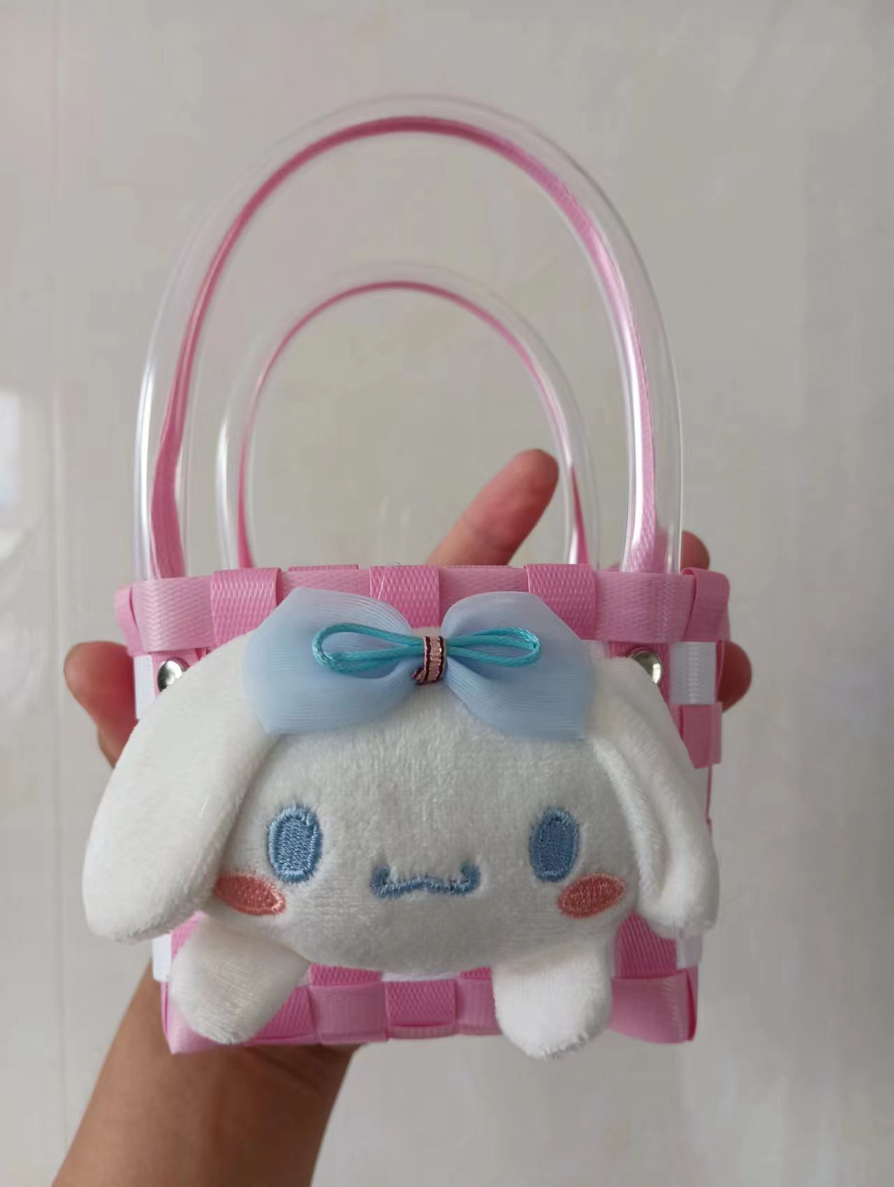 Pequeño Libro Rojo frito calle cesta de verduras bolso tejido color tejido cesta de verduras bolsa portátil cesta de dibujos animados DIY regalo