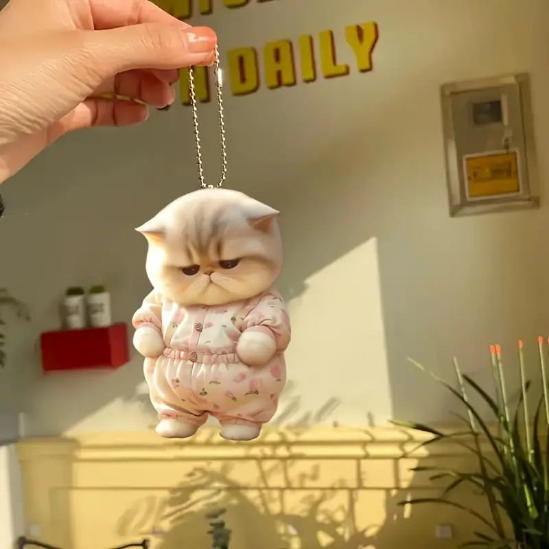 Creativo lindo lindo gatito regalo de vacaciones colgante plano acrílico transfronterizo nuevo colgante de decoración interior del automóvil image 2