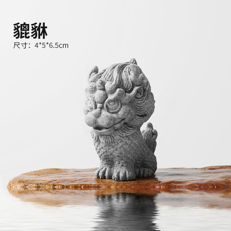 Pecera Arenisca azul Arenisca Dibujos animados Decoración de paisaje de bonsai de león Hippo Decoración de micropaisaje Tallado a prueba de piedra