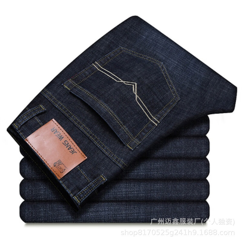 春夏秋牛仔裤男款宽松直筒弹力中腰长裤子男装批发外贸Men'spants|undefined