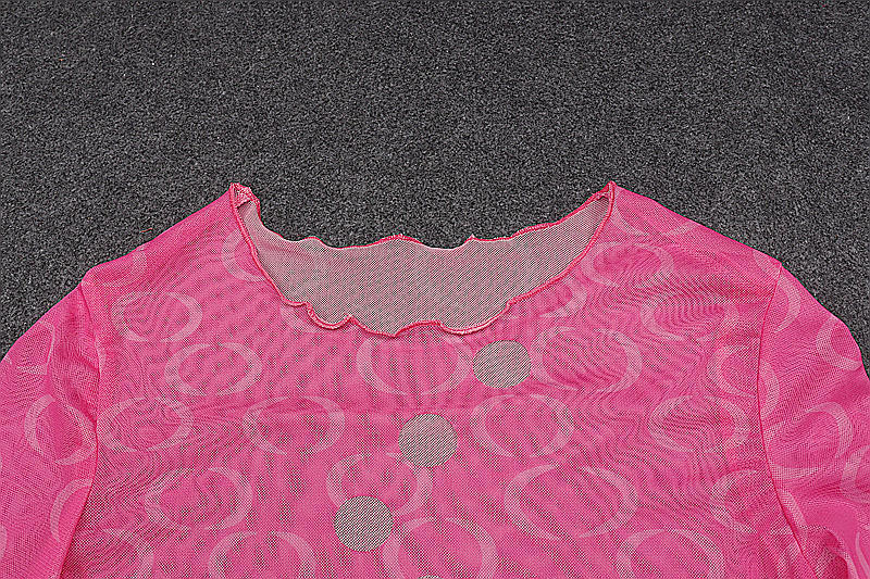 Title 9, Printed Polka Dot Hollow Out See-through Croppe...