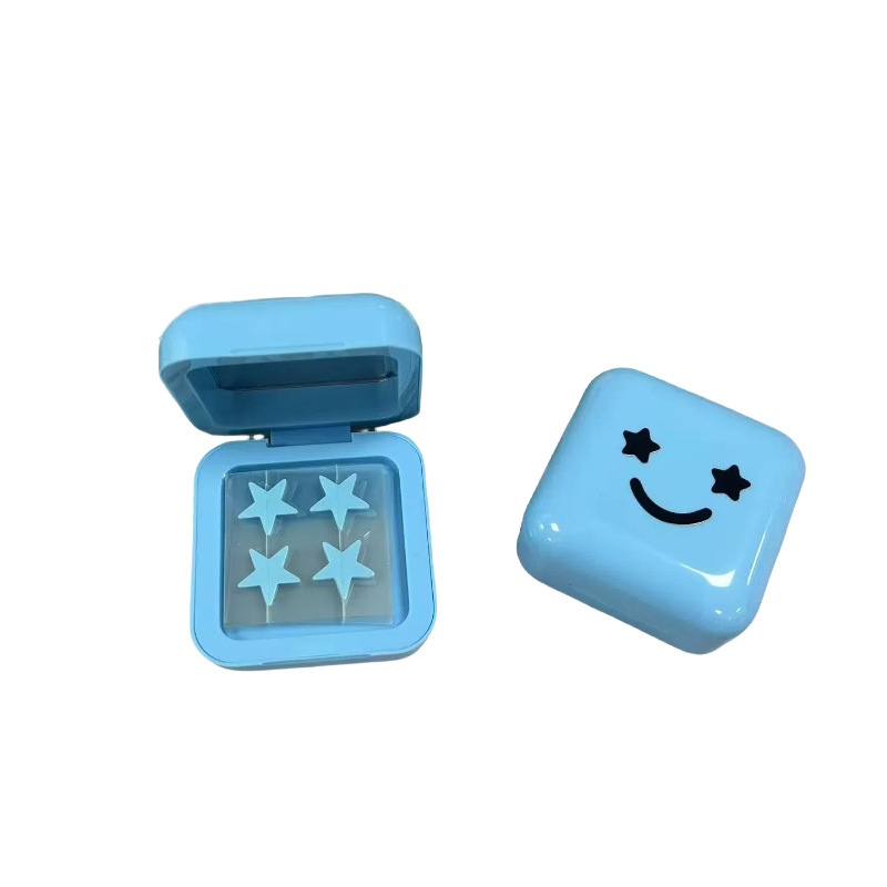 웃는 얼굴 거울 상자 + 별 32개 PE 여드름 패치