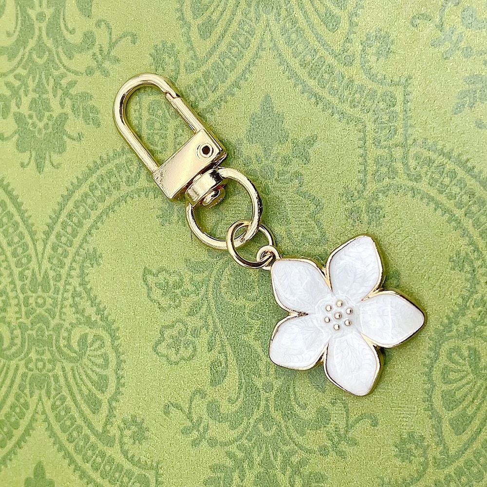 9g Weight Keychain Classification 1 Piece Quantity Holiday, Travel, Daily Occasion Metal Material Floral Pattern Unisex Gender Sweet Style Sweet Floral Metal Unisex Keychain 7