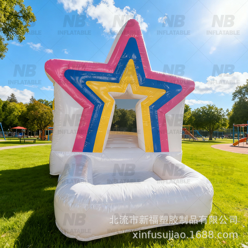 PVC comercial estrella blanca infláble trampolín pequeño parque infantil rebotar casa al aire libre castillo juguete