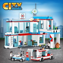 医院拼插积木消防车指挥工程车城市益智早教儿童拼装玩具兼容乐高