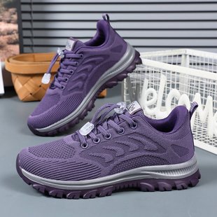 Spring New Arrival Lightweight Soft-soled Shoes for the Elderly Flying Woven sneaker Walking Shoes for Middle-aged and Elderly Women's Travel Casual Shoes for Mothers