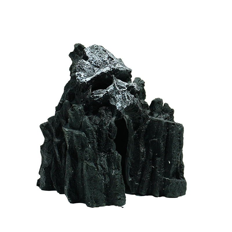 Cueva de rocalla artificial resina artesanía paisaje cráneo cueva casa encantada decoración acuario micro paisaje bonsai decoración