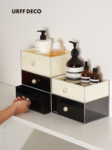 Pearl drawer box desktop acrylic storage dustproof exquisite jewelry lipstick cosmetics
