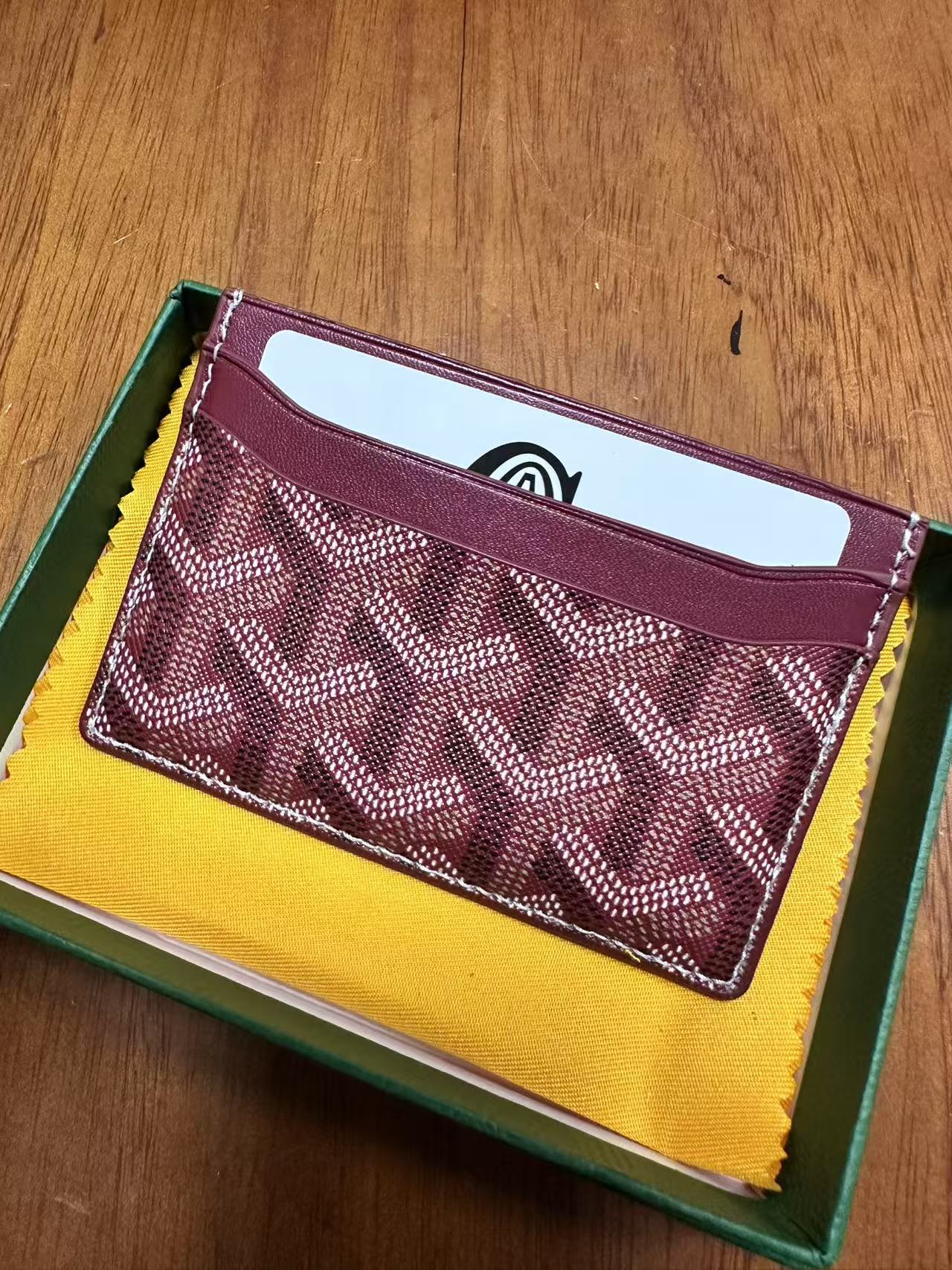 Tarjetero Goyard, tarjetero ultrafino de cuero genuino clásico para hombre, tarjetero de almacenamiento para mujer, tarjetero universal