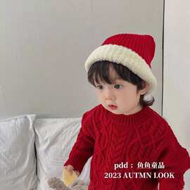 高品质新年春节新款女童针织衫毛衣冬季保暖中大童套头加厚打底衫