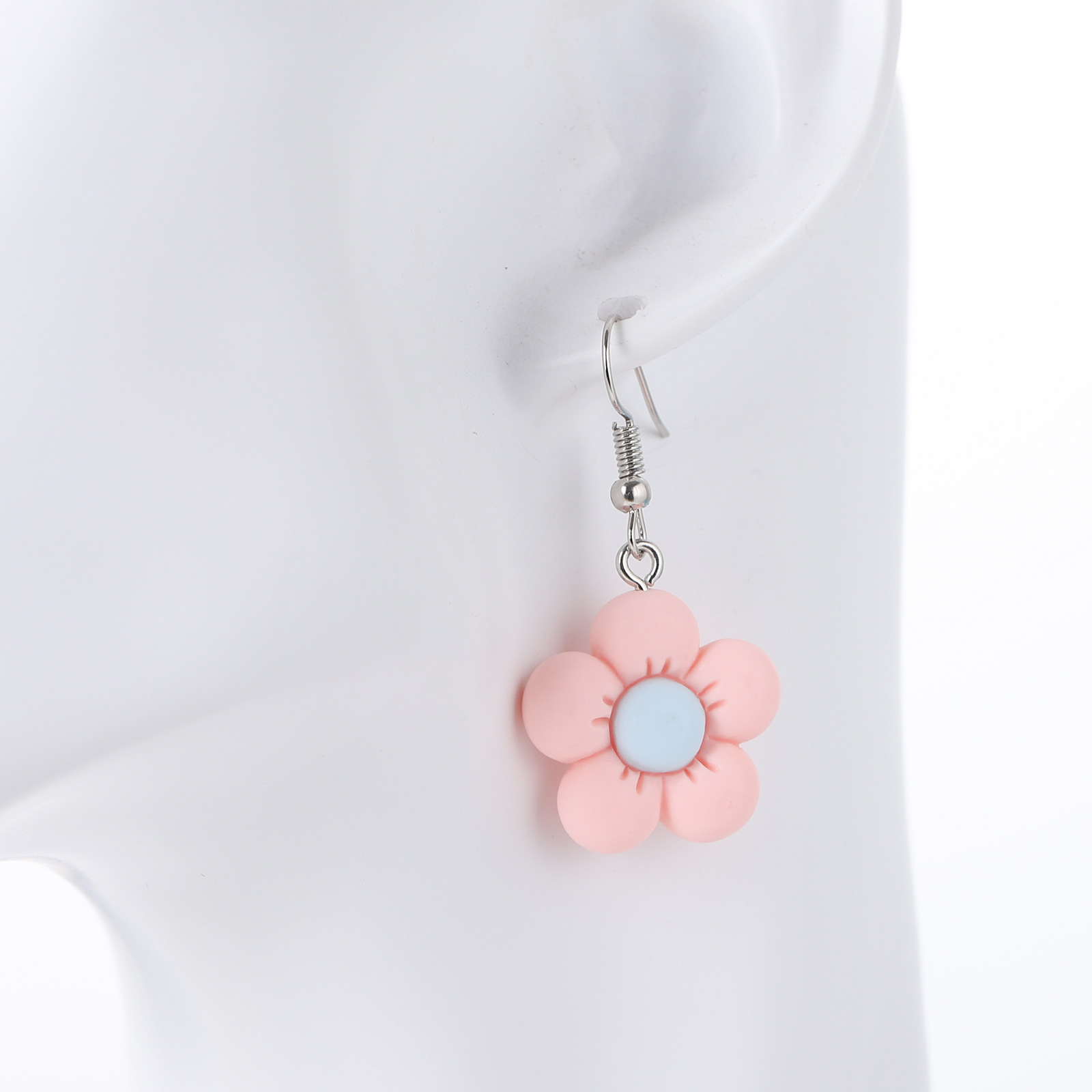 1 Paire Mignon Dame Sucré Fleur Résine Boucles D'oreilles display picture 6