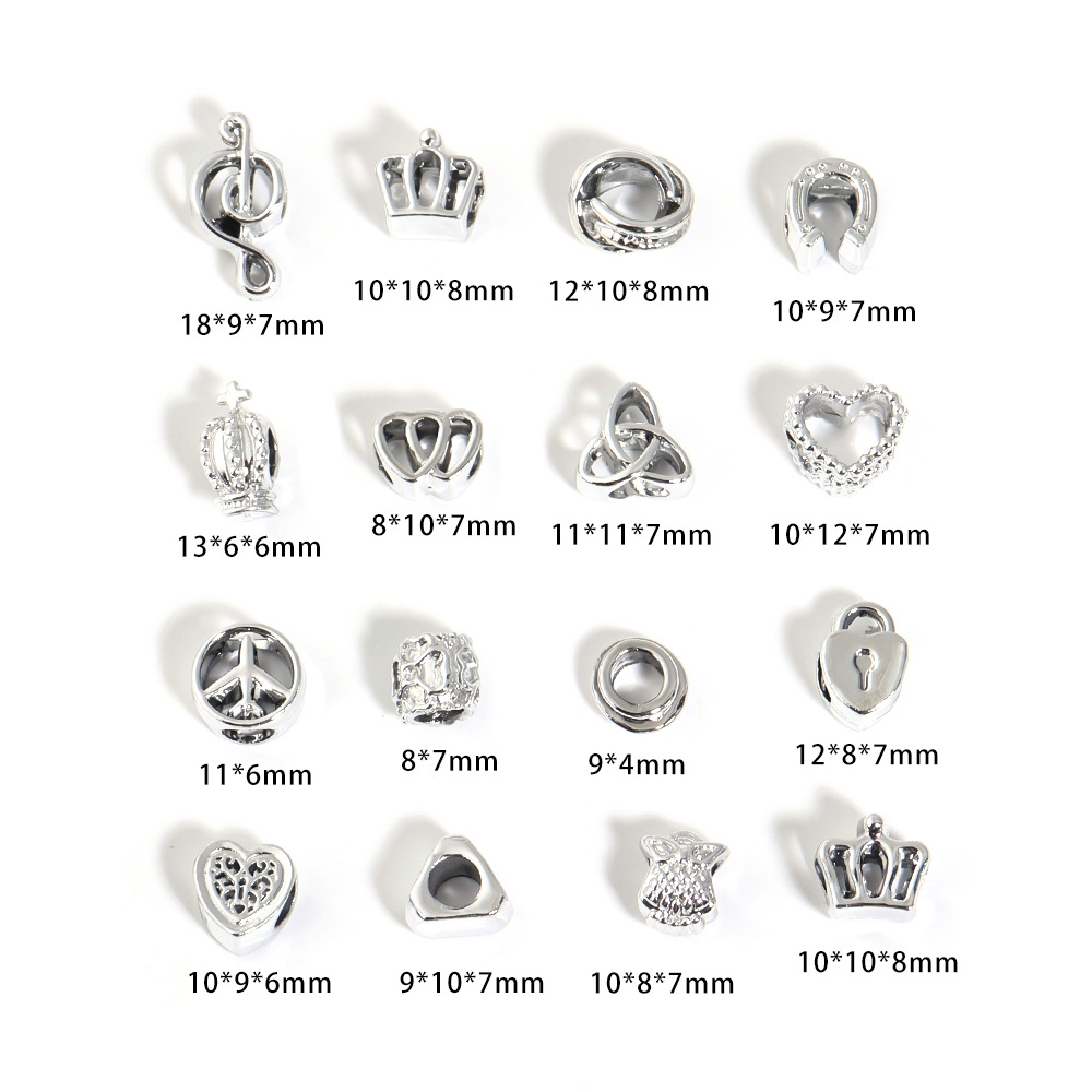 20g Weight Beads Jewelry Making Type DIY Jewelry Accessories Classification 10 PCS/Package Quantity Alloy Material Heart Shape, Crown, Notes Pattern Plating Design Simple Style Style 10 PCS/Package Alloy Heart Shape Crown Notes Beads 无