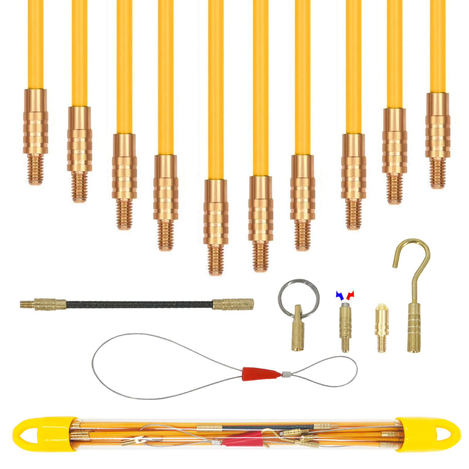 天花板吊顶穿线杆多功能玻纤杆多段连接穿线器拉线电工检修勾线钩